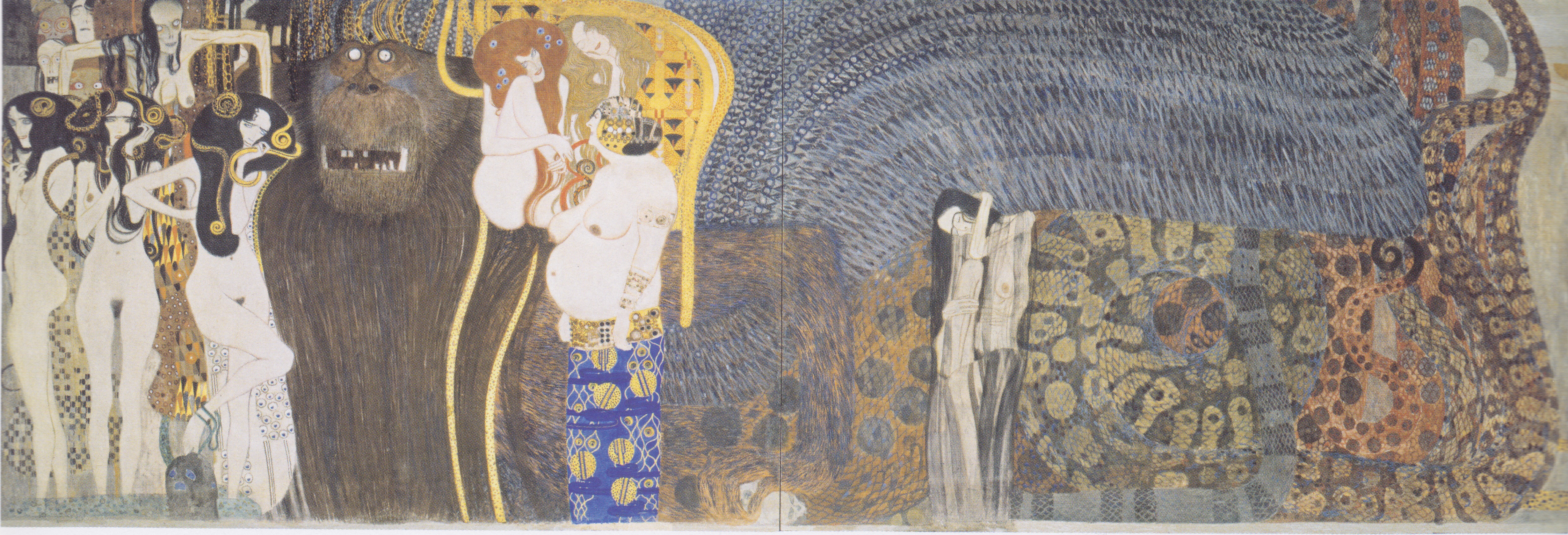 Gustav Klimt - The Beethoven Frieze: The Hostile Powers. Far Wall 1902